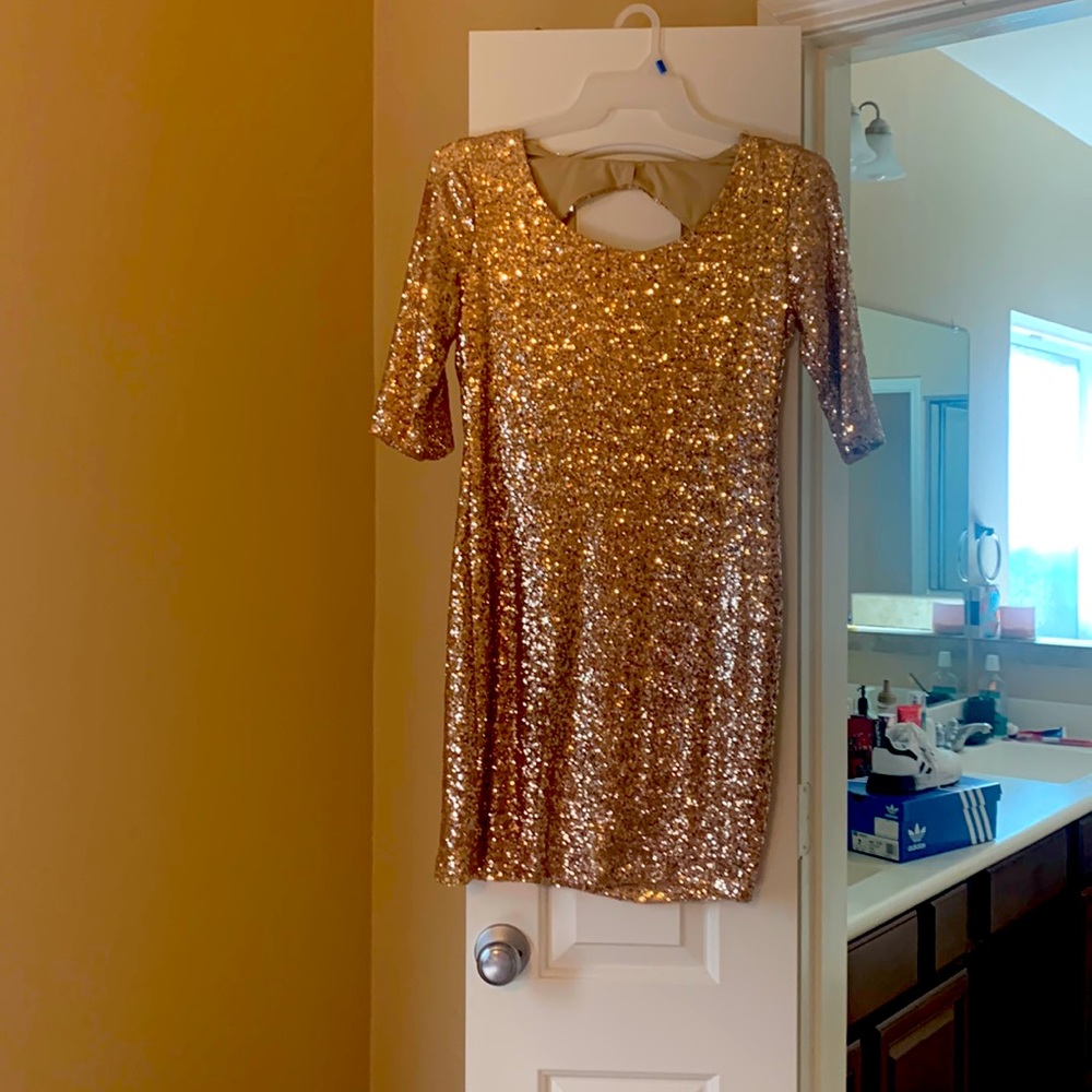 Gold sequin sexy dress, NWT